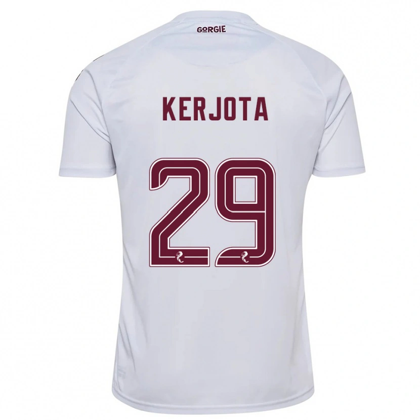 Danxen Niño Camiseta Sabah Kerjota #29 Blanco Borgoña 2ª Equipación 2025/26 La Camisa