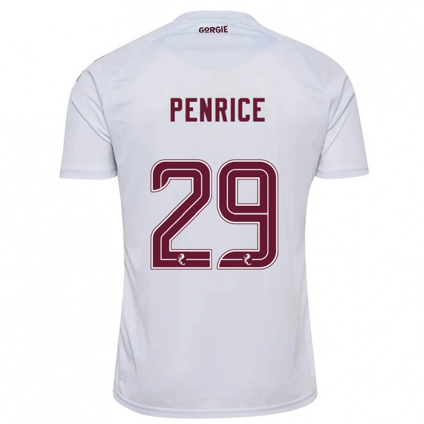 Danxen Niño Camiseta James Penrice #29 Blanco Borgoña 2ª Equipación 2025/26 La Camisa