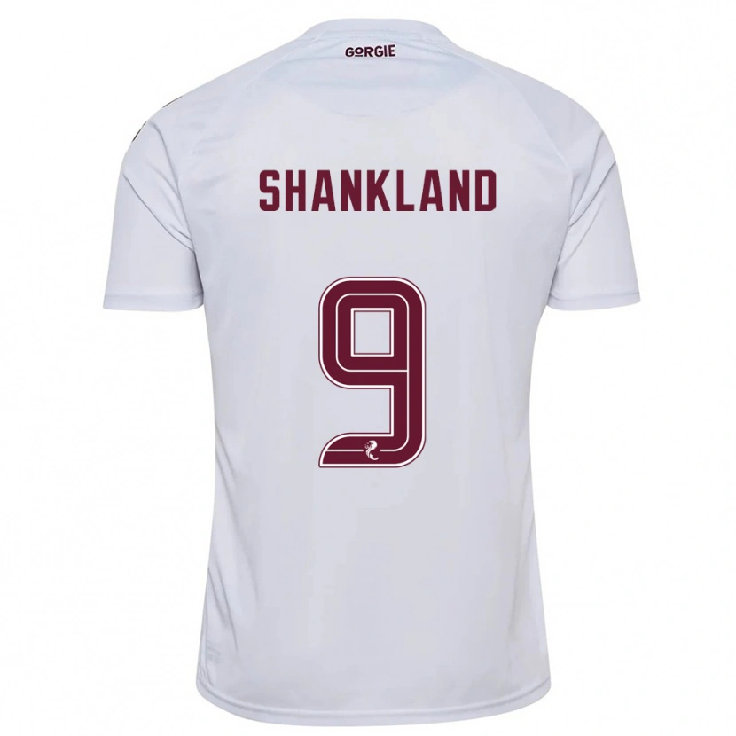 Danxen Niño Camiseta Lawrence Shankland #9 Blanco Borgoña 2ª Equipación 2025/26 La Camisa