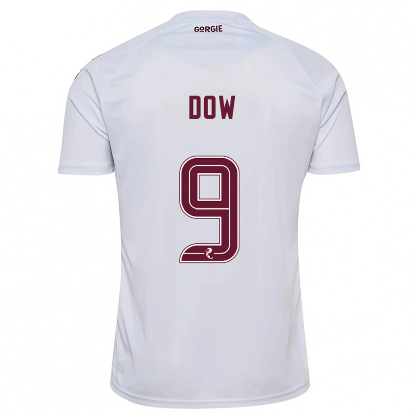 Danxen Niño Camiseta Connor Dow #9 Blanco Borgoña 2ª Equipación 2025/26 La Camisa