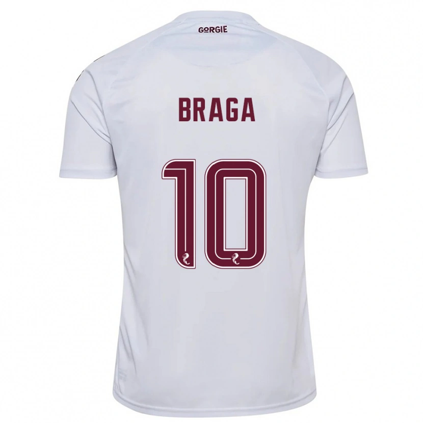 Danxen Niño Camiseta Cláudio Braga #10 Blanco Borgoña 2ª Equipación 2025/26 La Camisa