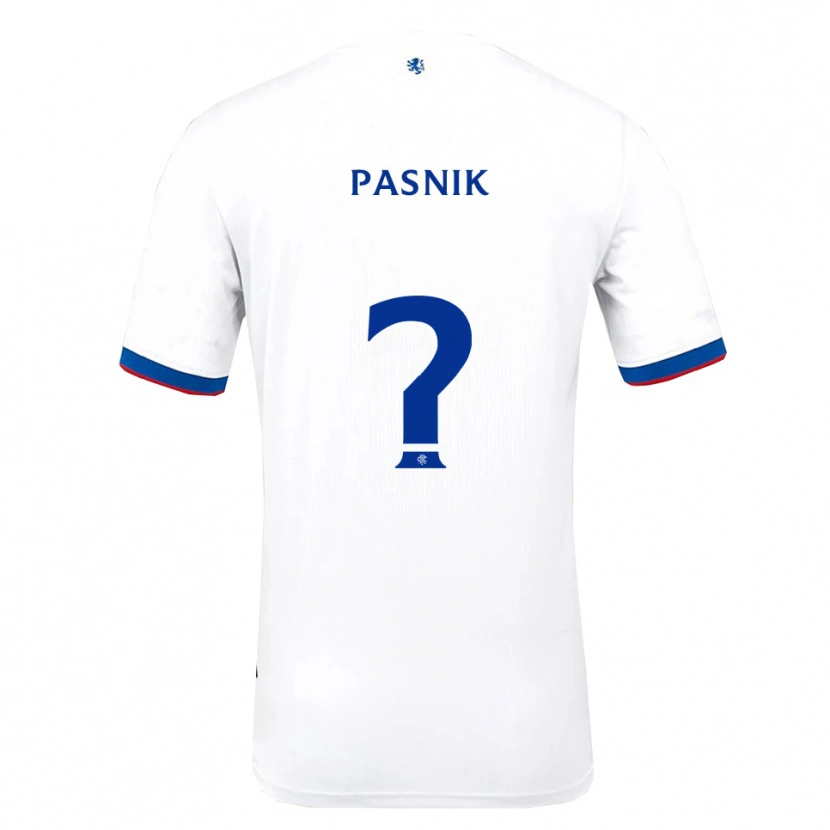 Danxen Niño Camiseta Tyler Pasnik #0 Blanco Rojo Azul 2ª Equipación 2025/26 La Camisa