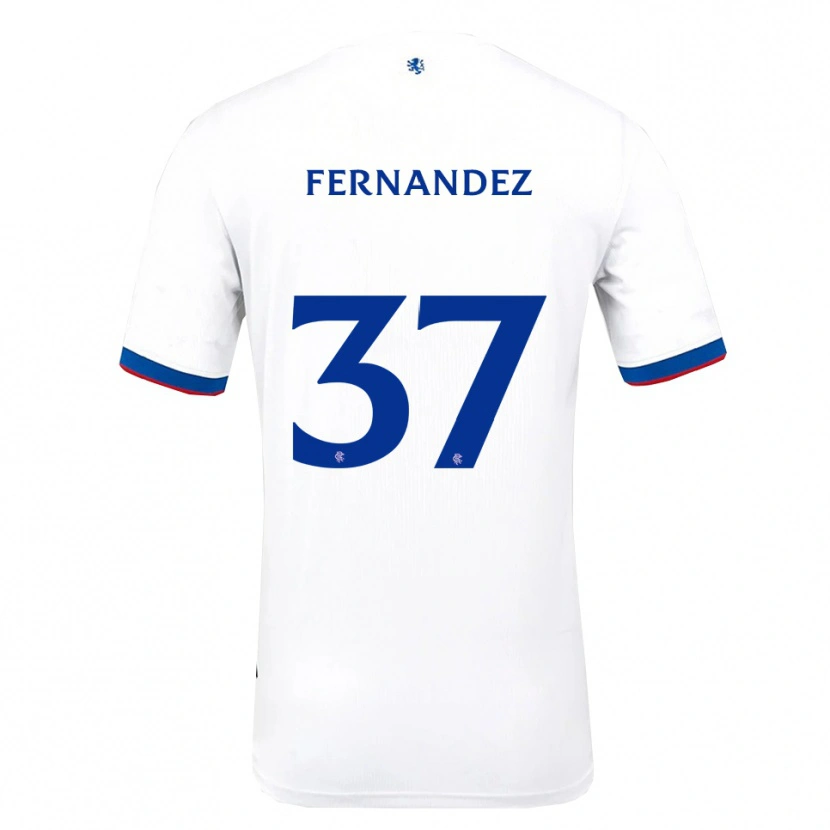 Danxen Niño Camiseta Emmanuel Fernandez #37 Blanco Rojo Azul 2ª Equipación 2025/26 La Camisa