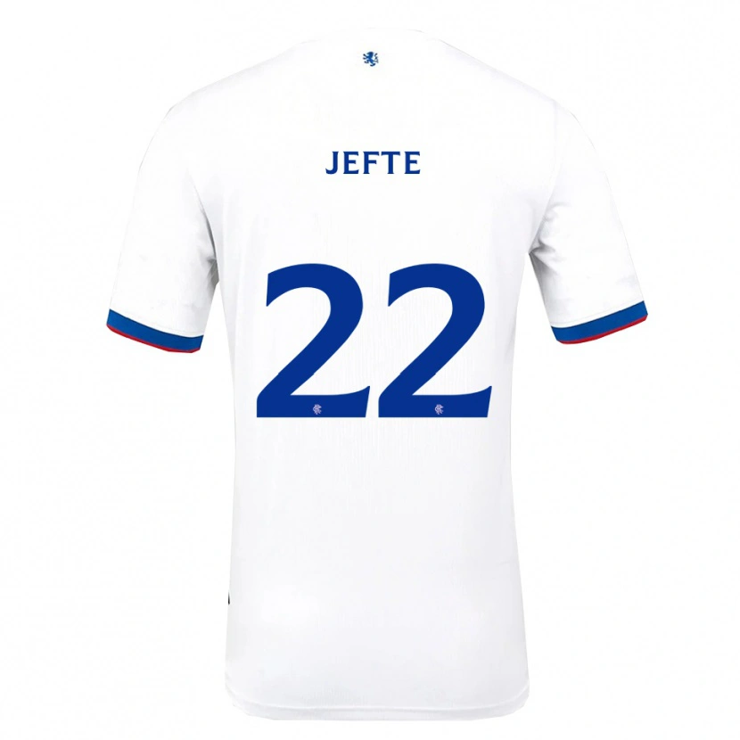 Danxen Niño Camiseta Jefté #22 Blanco Rojo Azul 2ª Equipación 2025/26 La Camisa