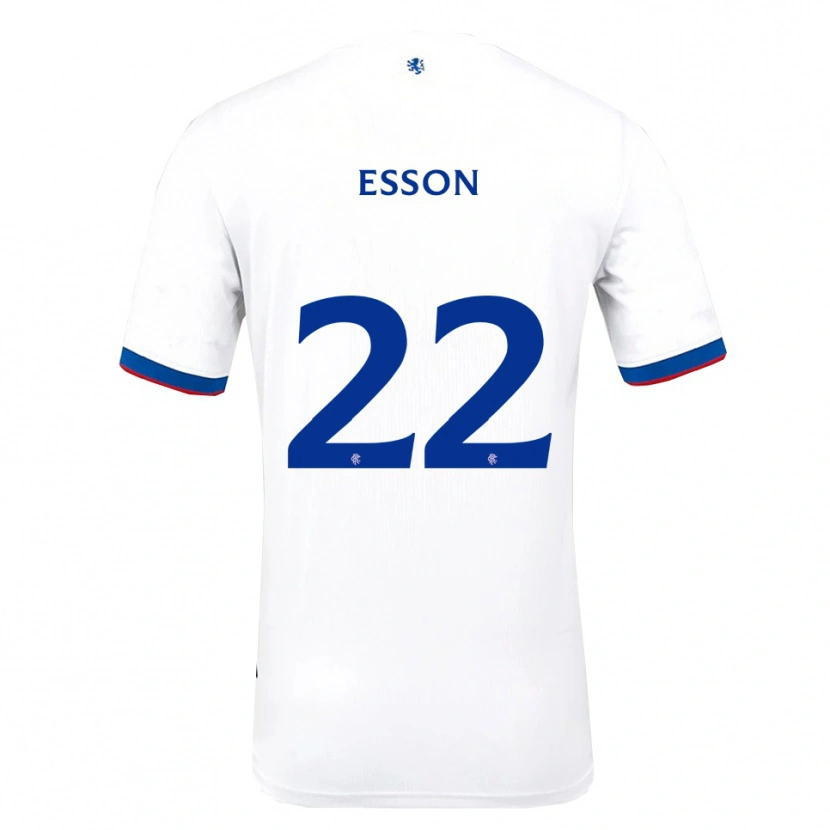 Danxen Niño Camiseta Victoria Esson #22 Blanco Rojo Azul 2ª Equipación 2025/26 La Camisa