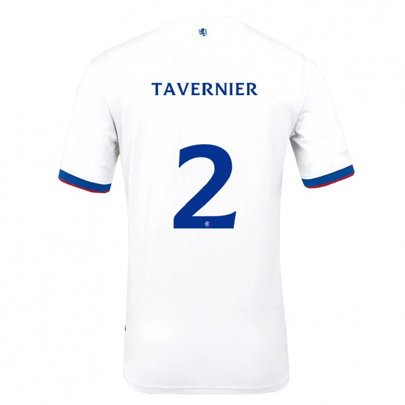 Danxen Niño Camiseta James Tavernier #2 Blanco Rojo Azul 2ª Equipación 2025/26 La Camisa