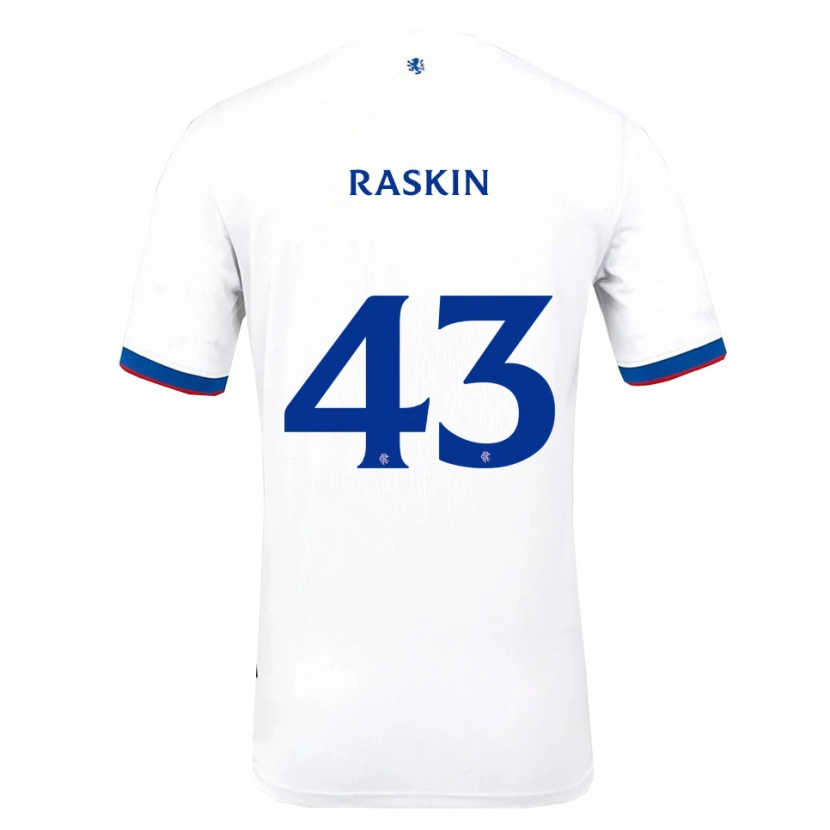 Danxen Niño Camiseta Nicolas Raskin #43 Blanco Rojo Azul 2ª Equipación 2025/26 La Camisa