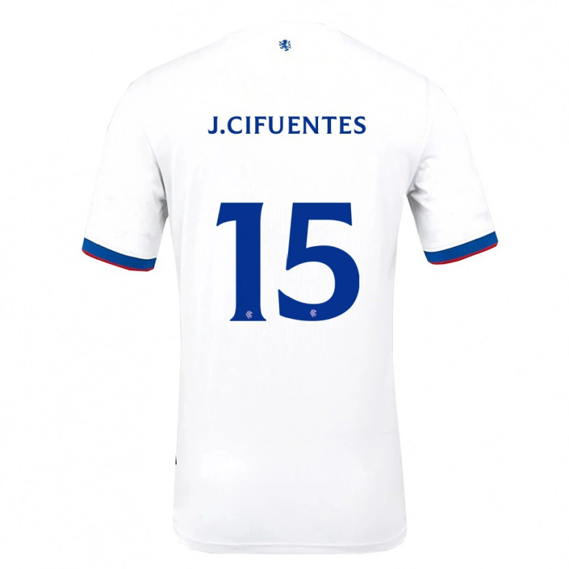 Danxen Niño Camiseta José Cifuentes #15 Blanco Rojo Azul 2ª Equipación 2025/26 La Camisa