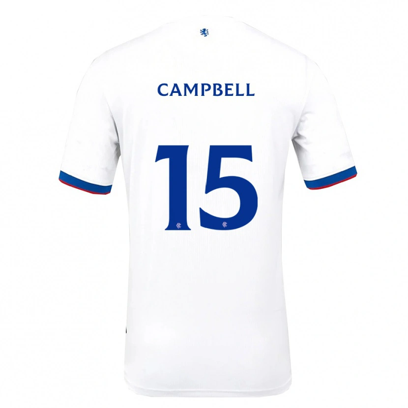 Danxen Niño Camiseta Connor Campbell #15 Blanco Rojo Azul 2ª Equipación 2025/26 La Camisa