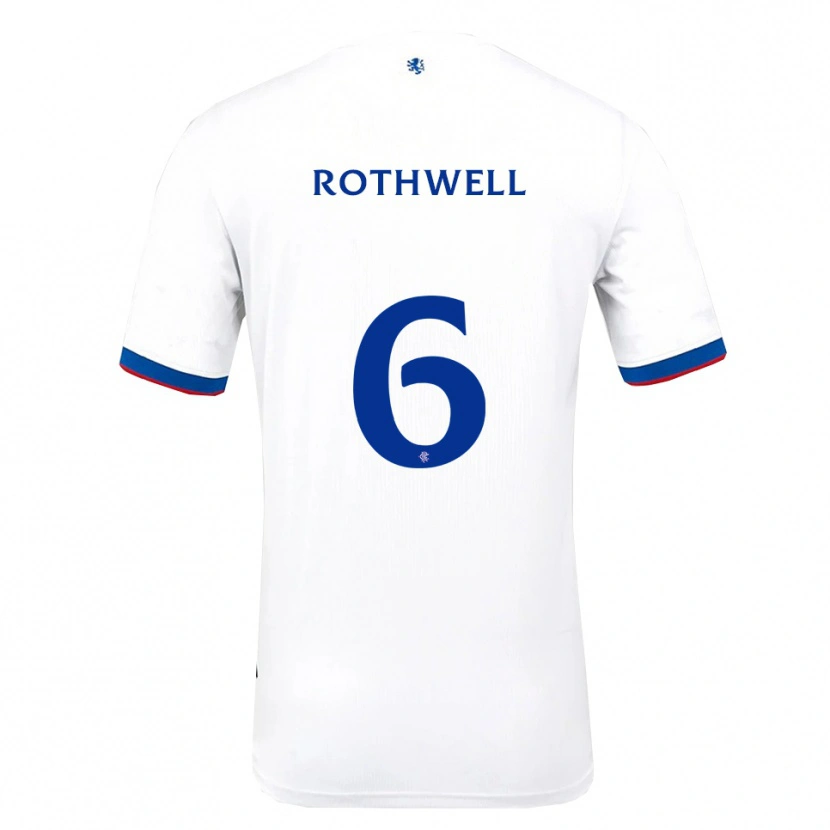 Danxen Niño Camiseta Joe Rothwell #6 Blanco Rojo Azul 2ª Equipación 2025/26 La Camisa
