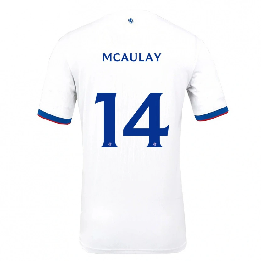 Danxen Niño Camiseta Mia Mcaulay #14 Blanco Rojo Azul 2ª Equipación 2025/26 La Camisa