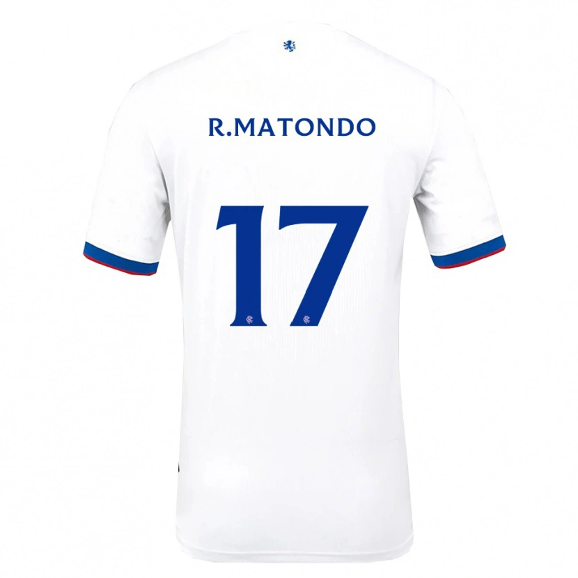 Danxen Niño Camiseta Rabbi Matondo #17 Blanco Rojo Azul 2ª Equipación 2025/26 La Camisa