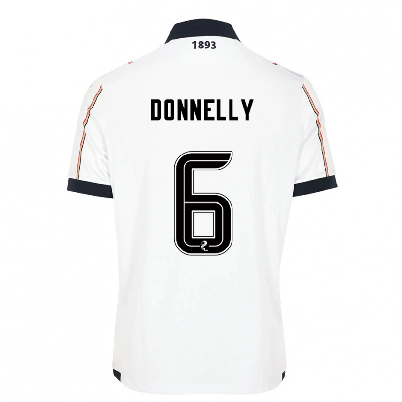 Danxen Niño Camiseta Aaron Donnelly #6 Blanco Azul Marino Rojo 2ª Equipación 2025/26 La Camisa
