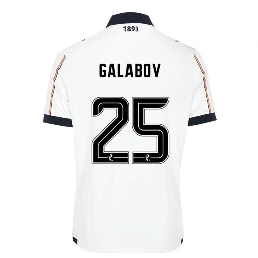 Danxen Niño Camiseta Plamen Galabov #25 Blanco Azul Marino Rojo 2ª Equipación 2025/26 La Camisa