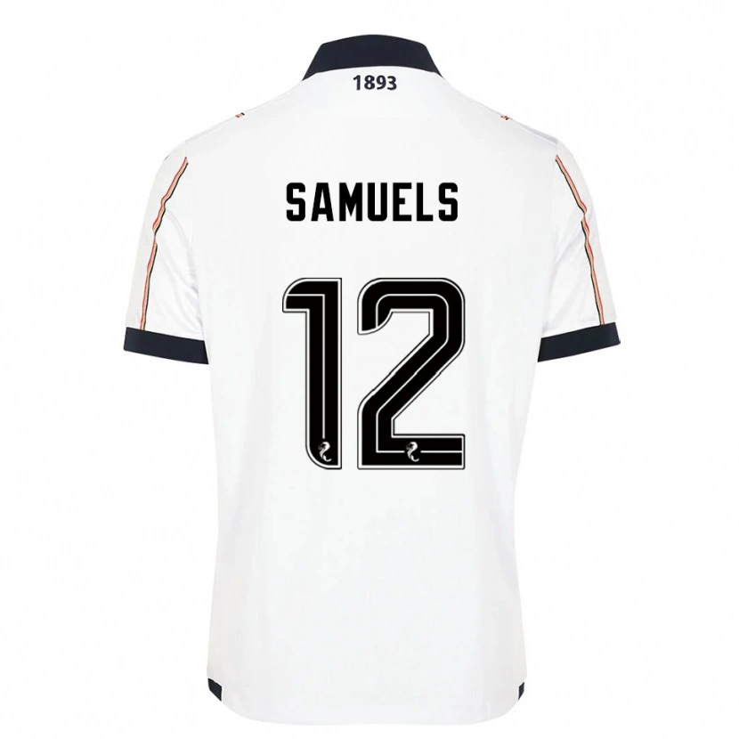 Danxen Niño Camiseta Imari Samuels #12 Blanco Azul Marino Rojo 2ª Equipación 2025/26 La Camisa