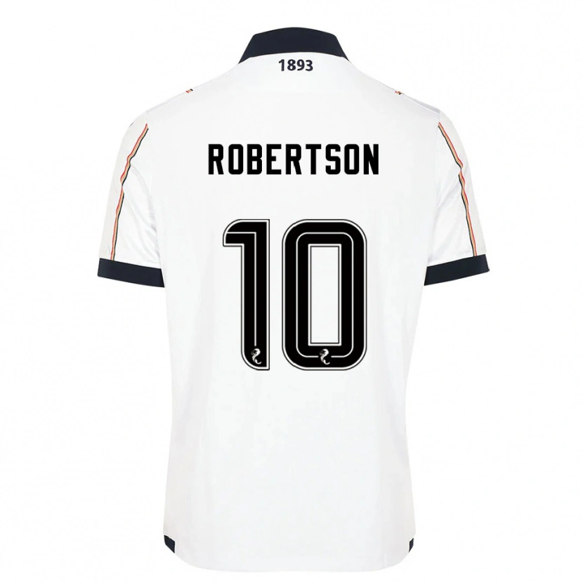 Danxen Niño Camiseta Finlay Robertson #10 Blanco Azul Marino Rojo 2ª Equipación 2025/26 La Camisa