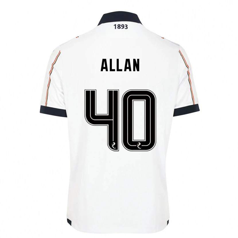 Danxen Niño Camiseta Finlay Allan #40 Blanco Azul Marino Rojo 2ª Equipación 2025/26 La Camisa