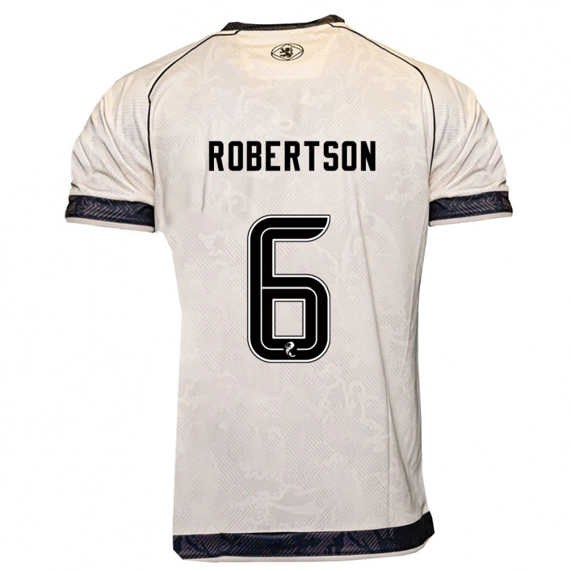 Danxen Niño Camiseta Ashley Robertson #6 Blanco Negro 2ª Equipación 2025/26 La Camisa