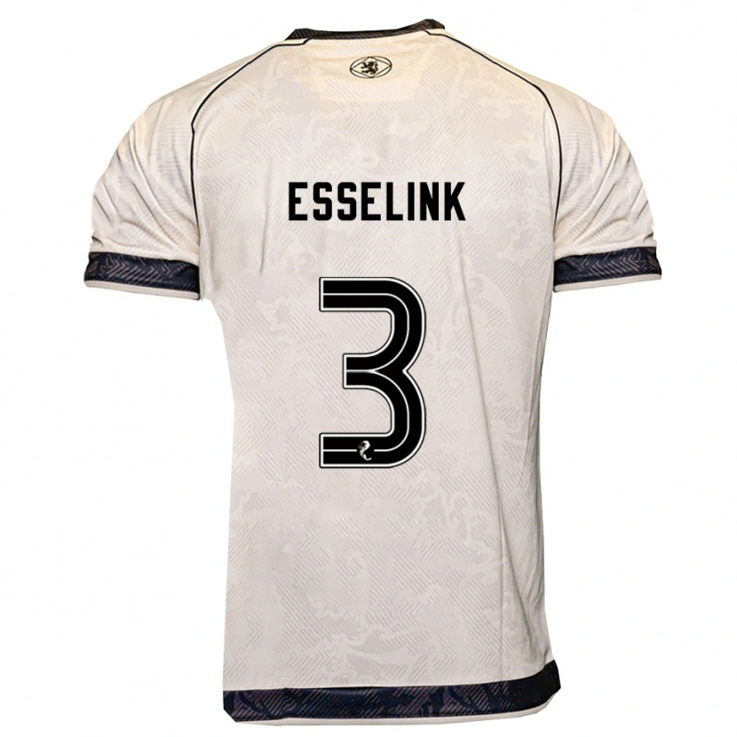 Danxen Niño Camiseta Bert Esselink #3 Blanco Negro 2ª Equipación 2025/26 La Camisa