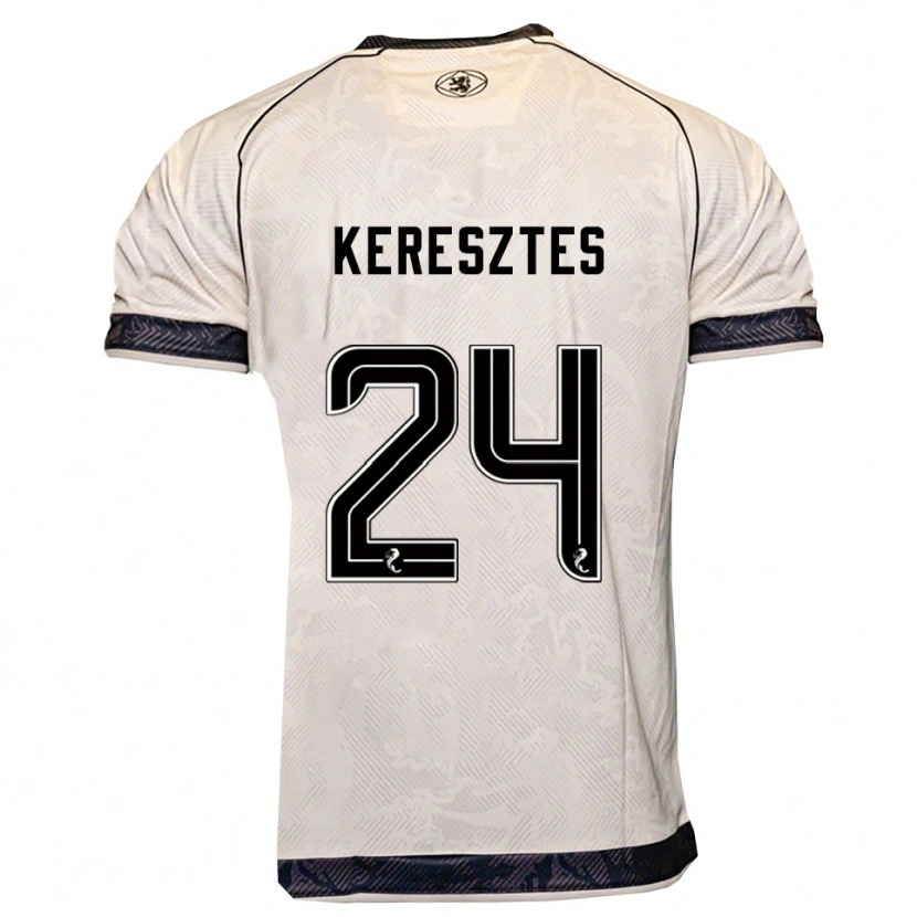 Danxen Niño Camiseta Krisztián Keresztes #24 Blanco Negro 2ª Equipación 2025/26 La Camisa