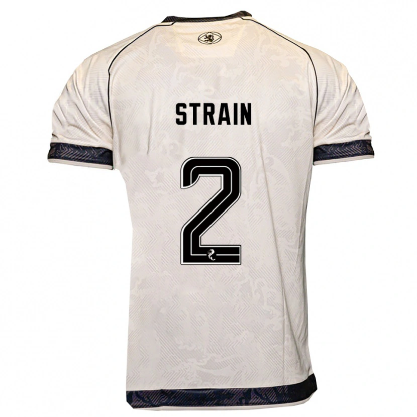 Danxen Niño Camiseta Ryan Strain #2 Blanco Negro 2ª Equipación 2025/26 La Camisa