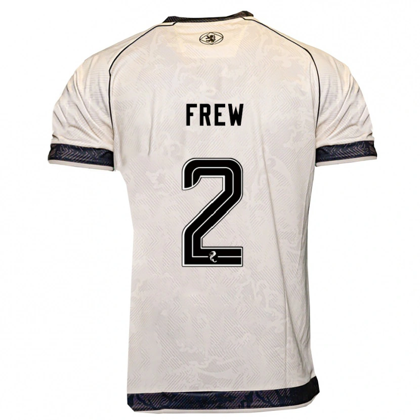 Danxen Niño Camiseta Katie Frew #2 Blanco Negro 2ª Equipación 2025/26 La Camisa