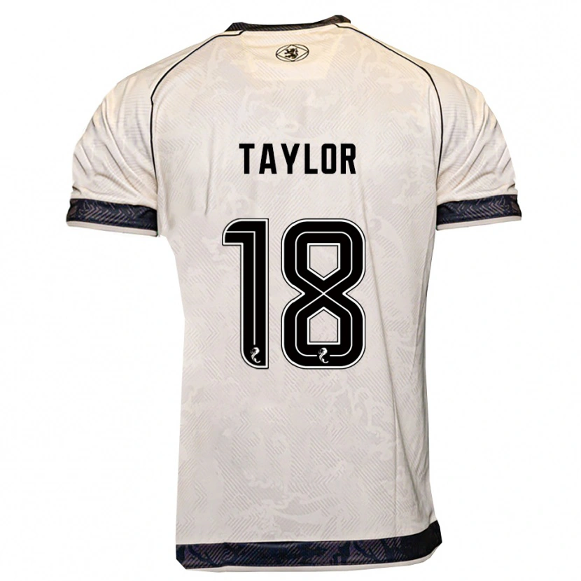 Danxen Niño Camiseta Amy Taylor #18 Blanco Negro 2ª Equipación 2025/26 La Camisa