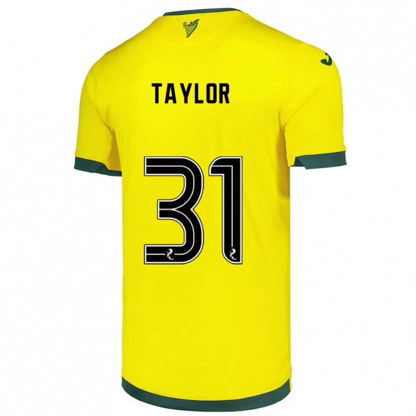 Danxen Niño Camiseta Linzi Taylor #31 Amarillo Verde 2ª Equipación 2025/26 La Camisa