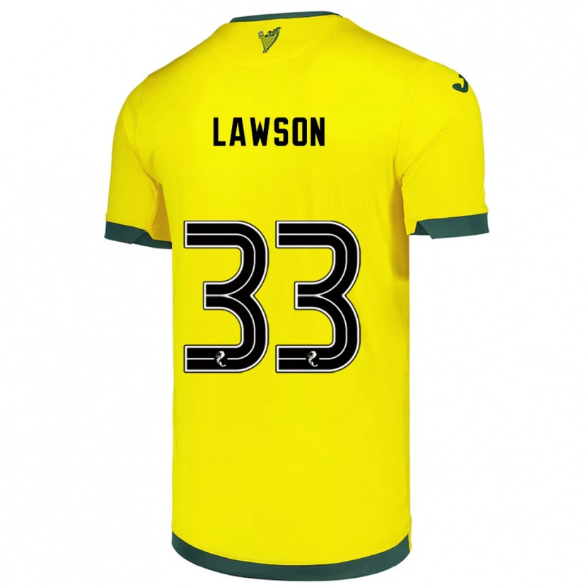 Danxen Niño Camiseta Poppy Lawson #33 Amarillo Verde 2ª Equipación 2025/26 La Camisa