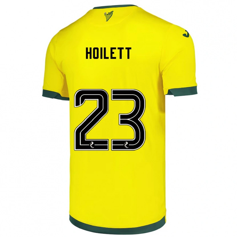 Danxen Niño Camiseta Junior Hoilett #23 Amarillo Verde 2ª Equipación 2025/26 La Camisa