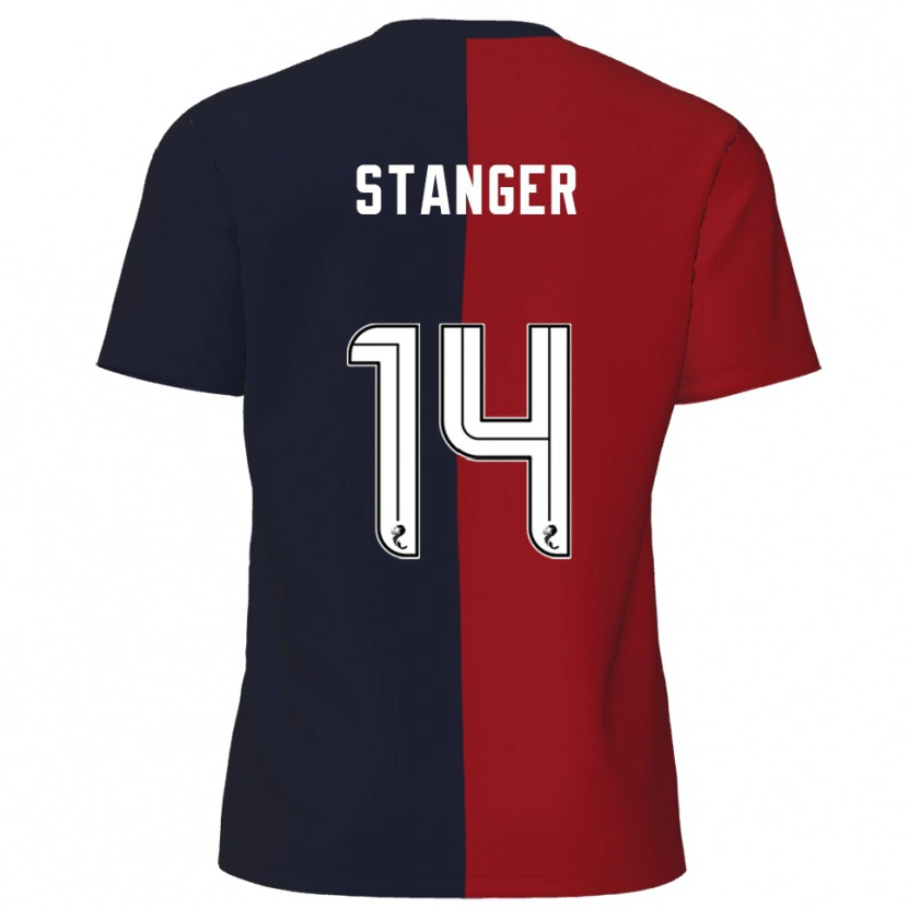 Danxen Niño Camiseta George Stanger #14 Rojo Azul Marino 2ª Equipación 2025/26 La Camisa