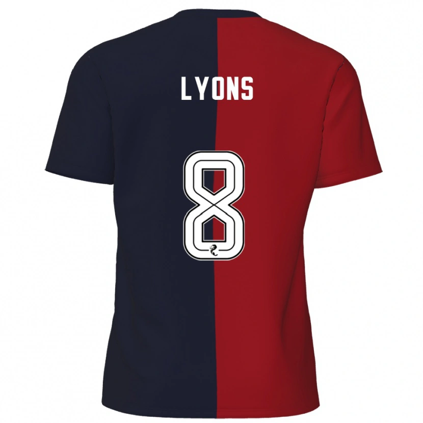 Danxen Niño Camiseta Brad Lyons #8 Rojo Azul Marino 2ª Equipación 2025/26 La Camisa