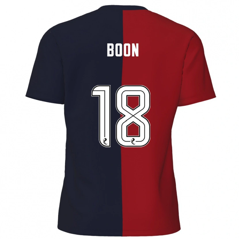 Danxen Niño Camiseta Aiden Boon #18 Rojo Azul Marino 2ª Equipación 2025/26 La Camisa