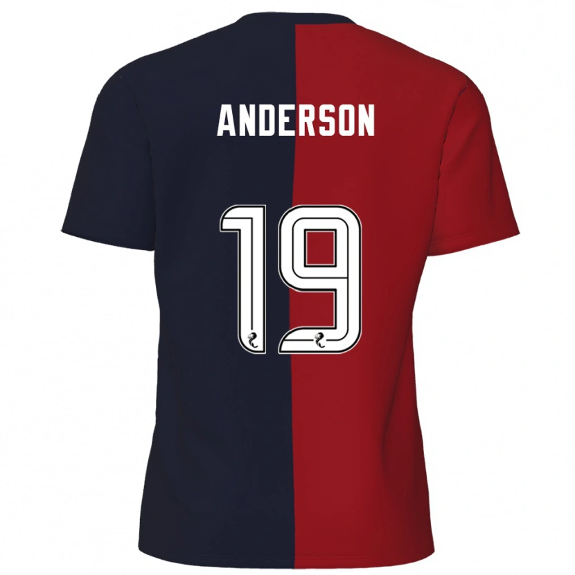 Danxen Niño Camiseta Bruce Anderson #19 Rojo Azul Marino 2ª Equipación 2025/26 La Camisa