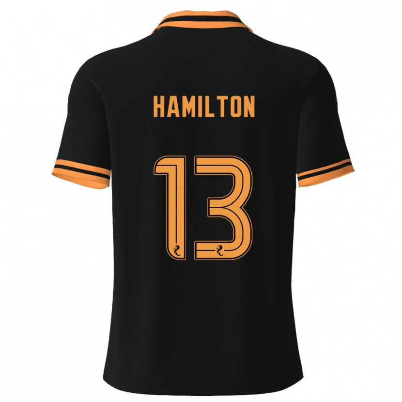 Danxen Niño Camiseta Jack Hamilton #13 Negro Amarillo 2ª Equipación 2025/26 La Camisa
