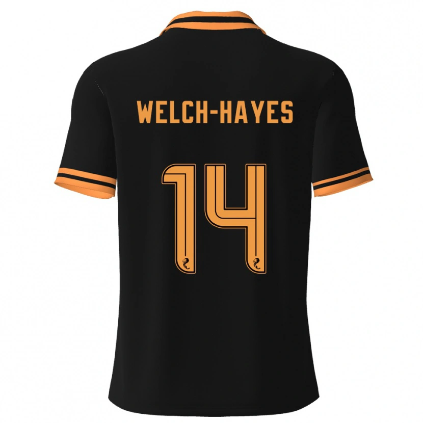 Danxen Niño Camiseta Miles Welch-Hayes #14 Negro Amarillo 2ª Equipación 2025/26 La Camisa
