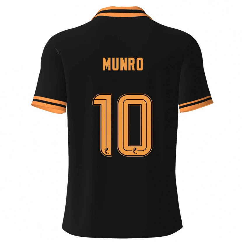 Danxen Niño Camiseta Vhairi Munro #10 Negro Amarillo 2ª Equipación 2025/26 La Camisa