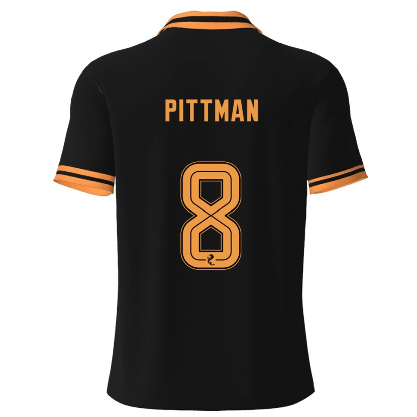 Danxen Niño Camiseta Scott Pittman #8 Negro Amarillo 2ª Equipación 2025/26 La Camisa
