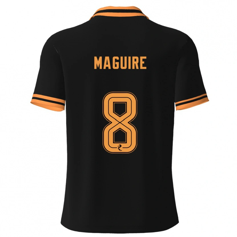 Danxen Niño Camiseta Ciaran Maguire #8 Negro Amarillo 2ª Equipación 2025/26 La Camisa