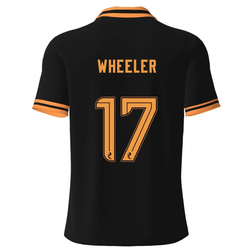 Danxen Niño Camiseta Jessica Wheeler #17 Negro Amarillo 2ª Equipación 2025/26 La Camisa