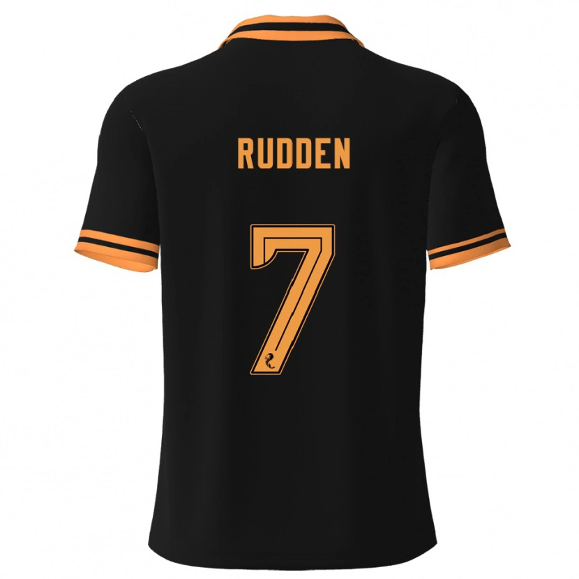 Danxen Niño Camiseta Zak Rudden #7 Negro Amarillo 2ª Equipación 2025/26 La Camisa