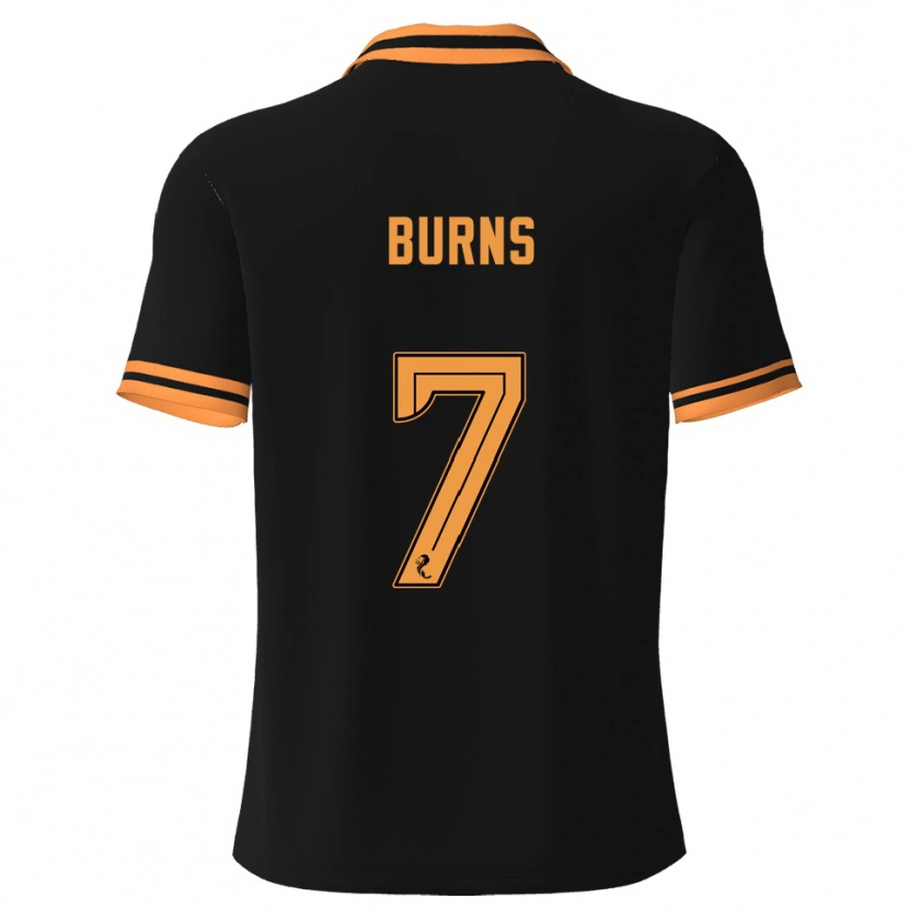 Danxen Niño Camiseta Erin Burns #7 Negro Amarillo 2ª Equipación 2025/26 La Camisa
