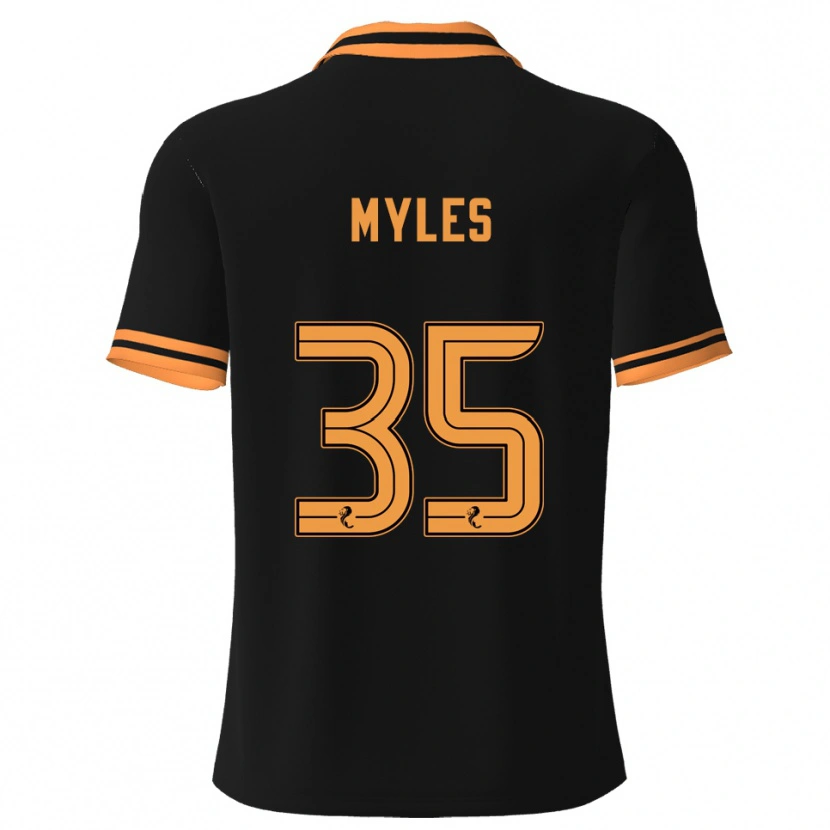 Danxen Niño Camiseta Evan Myles #35 Negro Amarillo 2ª Equipación 2025/26 La Camisa