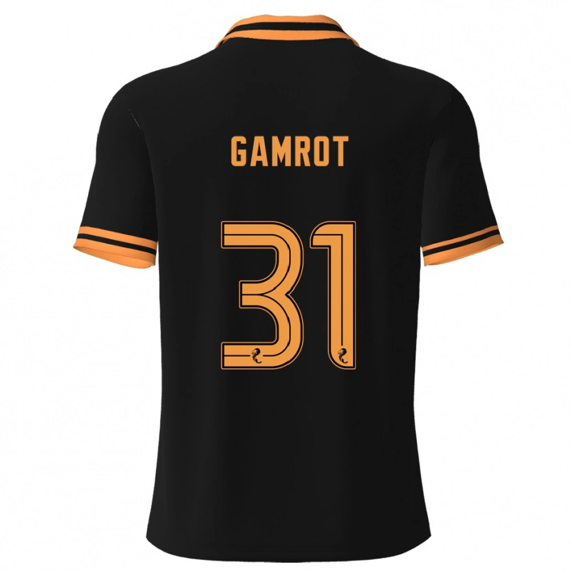 Danxen Niño Camiseta Schenai Gamrot #31 Negro Amarillo 2ª Equipación 2025/26 La Camisa