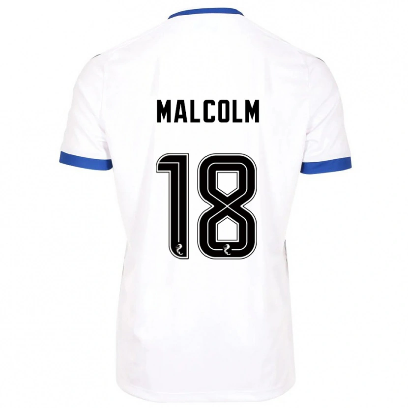 Danxen Niño Camiseta Jodie Malcolm #18 Blanco Azul 2ª Equipación 2025/26 La Camisa