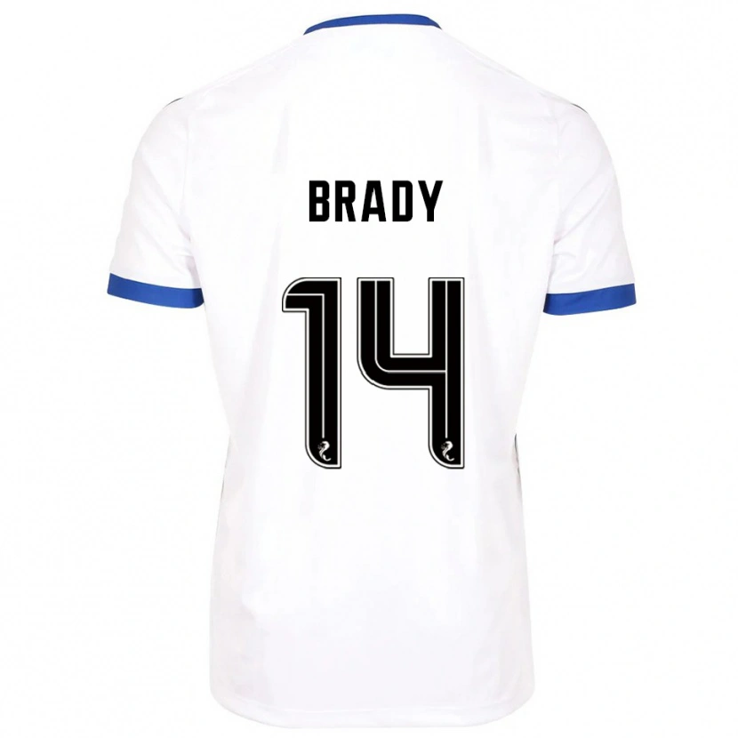 Danxen Niño Camiseta Scarlett Brady #14 Blanco Azul 2ª Equipación 2025/26 La Camisa
