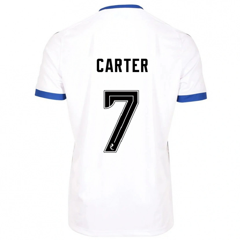 Danxen Niño Camiseta Nicole Carter #7 Blanco Azul 2ª Equipación 2025/26 La Camisa