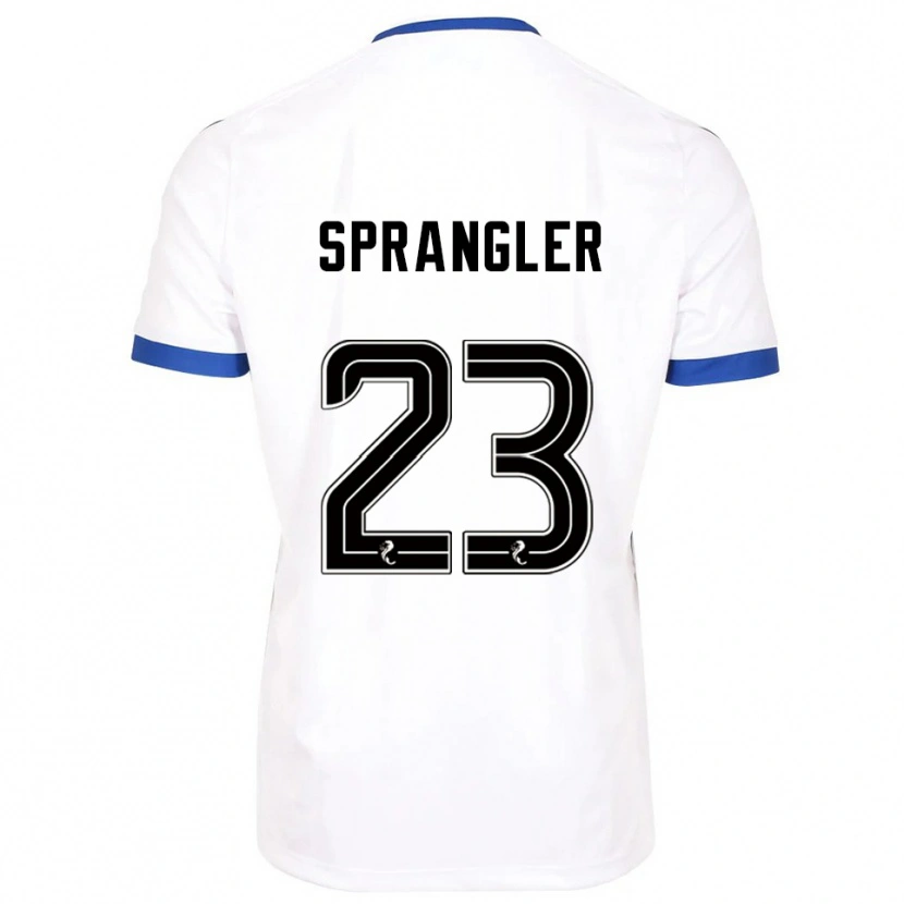 Danxen Niño Camiseta Sven Sprangler #23 Blanco Azul 2ª Equipación 2025/26 La Camisa