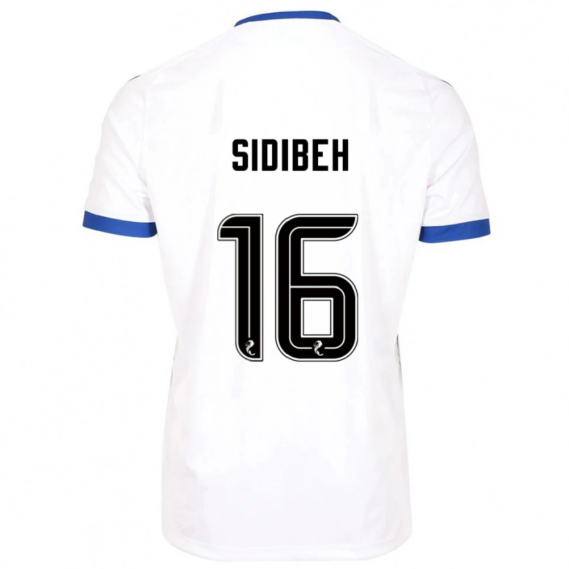 Danxen Niño Camiseta Adama Sidibeh #16 Blanco Azul 2ª Equipación 2025/26 La Camisa