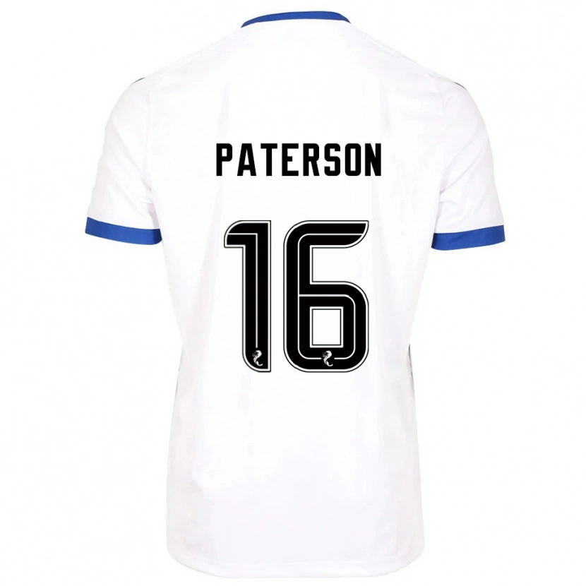 Danxen Niño Camiseta Megan Paterson #16 Blanco Azul 2ª Equipación 2025/26 La Camisa